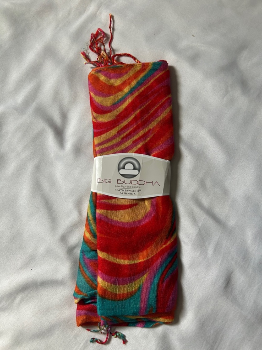 🧁$8 Moving🚚Sale Big Buddha orange swirl scarf NWT